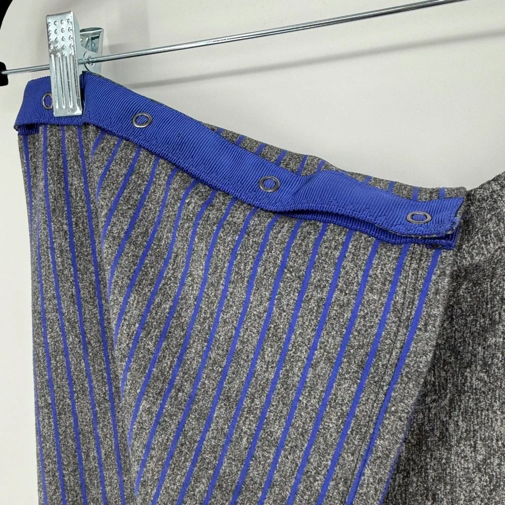 LULULEMON VINYASA SCARF HEATHER GREY‎ BLUE STRIPE INFINITY REVERSIBLE ONE SIZE